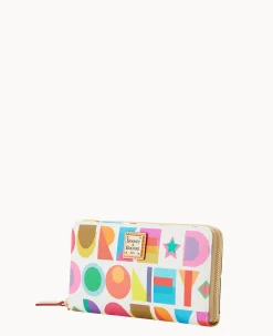 Art Deco Large Zip Around Wristlet