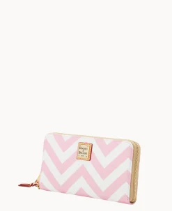 Chevron Large Zip Around Wallet