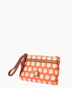 Collegiate Clemson University Double Zip Wristlet