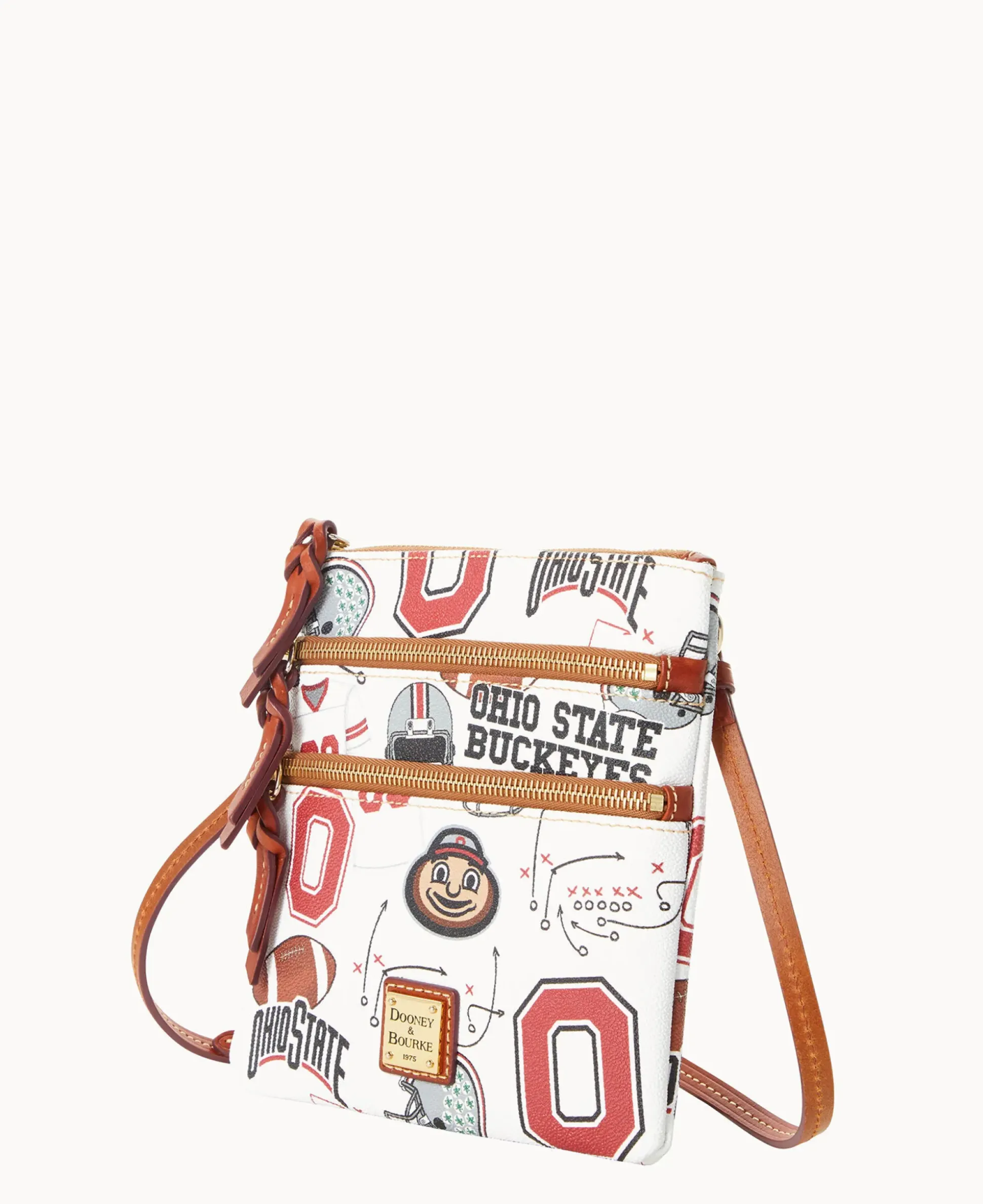 Collegiate Ohio State University N S Triple Zip Crossbody