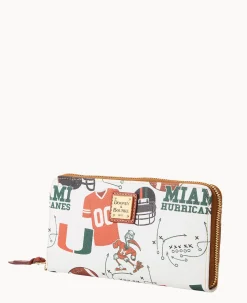 Collegiate University of Miami Large Zip Around Wristlet