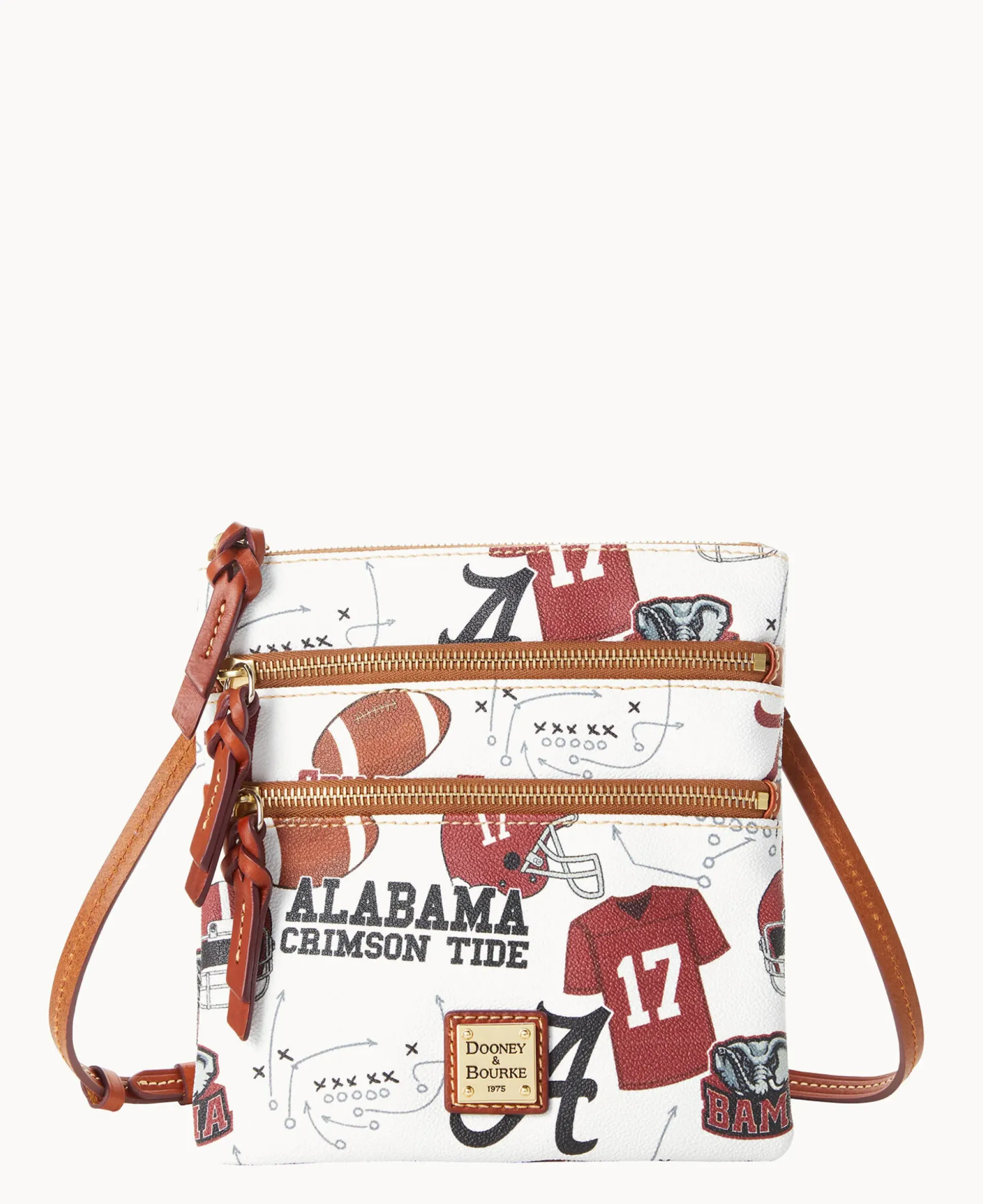 Collegiate University of Alabama N S Triple Zip Crossbody