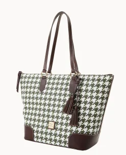 Houndstooth Career Tote