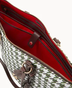 Houndstooth Career Tote