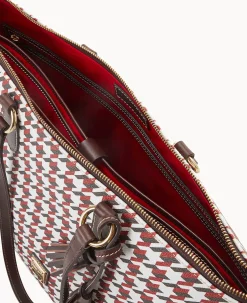 Houndstooth Career Tote