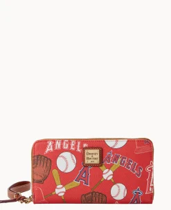 MLB Angels Large Zip Around Wristlet