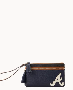 MLB Braves Double Zip Wristlet