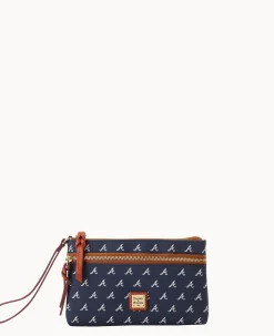 MLB Braves Double Zip Wristlet