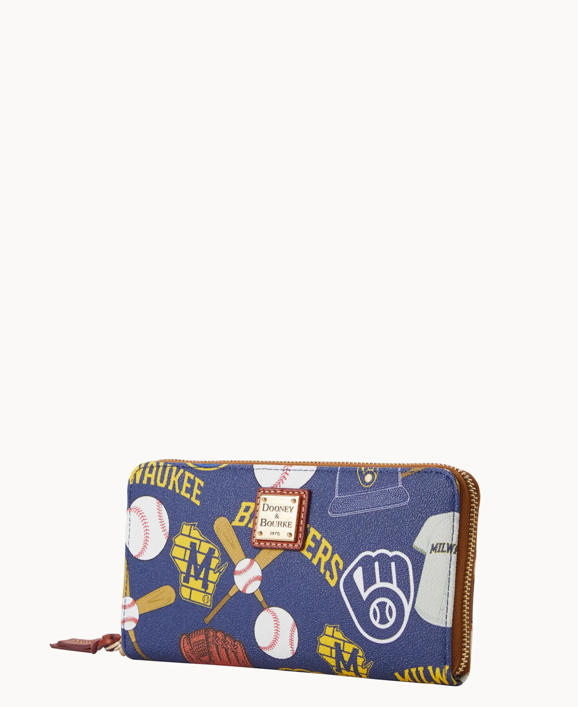 MLB Brewers Large Zip Around Wristlet
