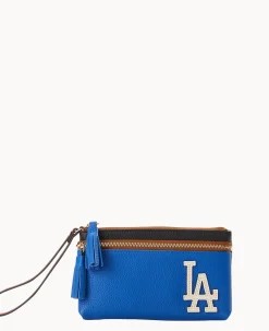 MLB Dodgers Double Zip Wristlet