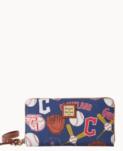 MLB Guardians Large Zip Around Wristlet