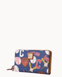 MLB Guardians Large Zip Around Wristlet
