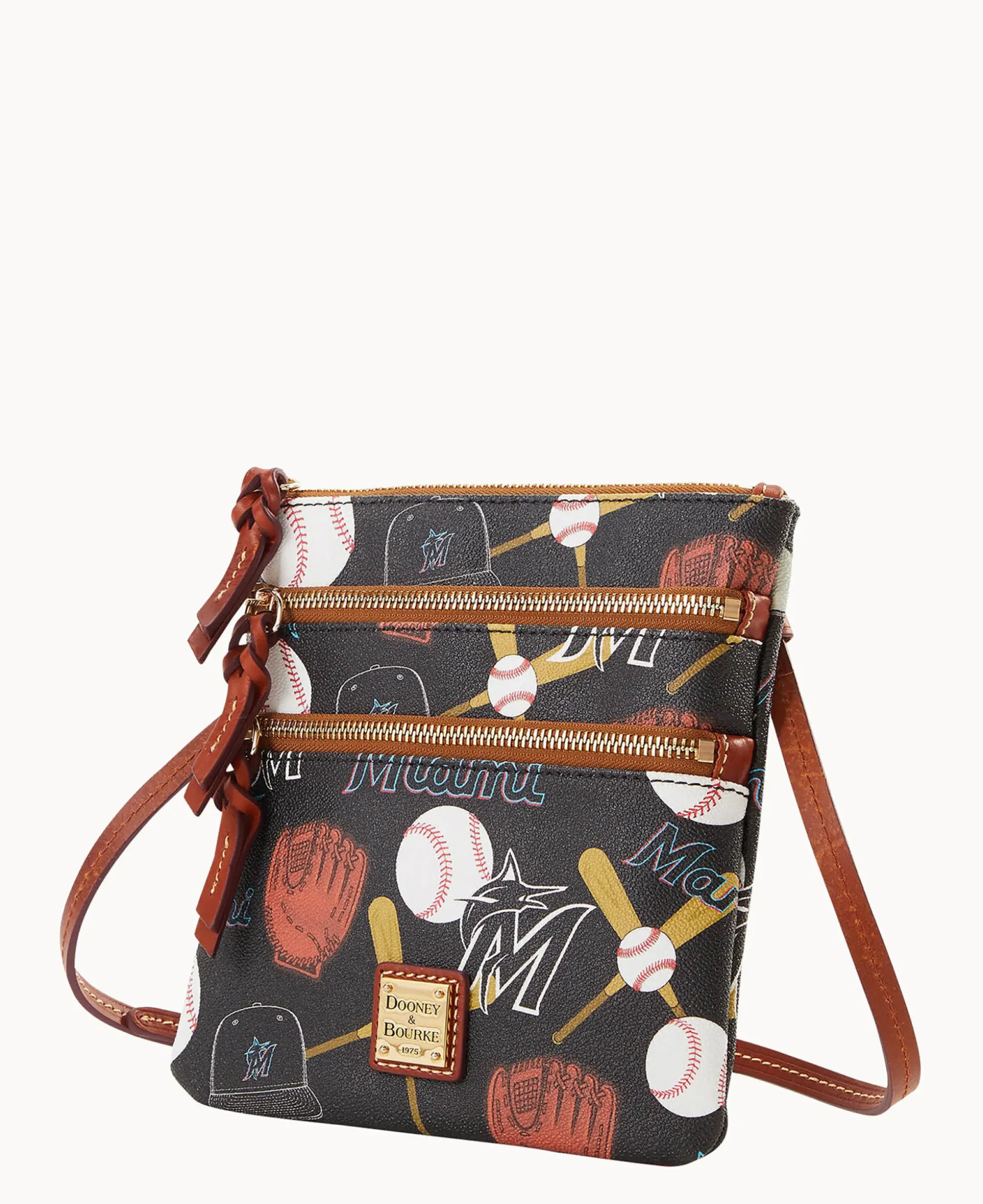 MLB Marlins N S Triple Zip Crossbody