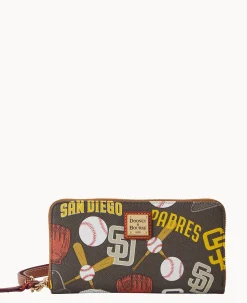 MLB Padres Large Zip Around Wristlet