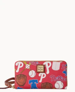 MLB Phillies Large Zip Around Wristlet
