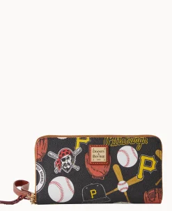 MLB Pirates Large Zip Around Wristlet