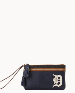 MLB Tigers Double Zip Wristlet