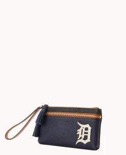 MLB Tigers Double Zip Wristlet