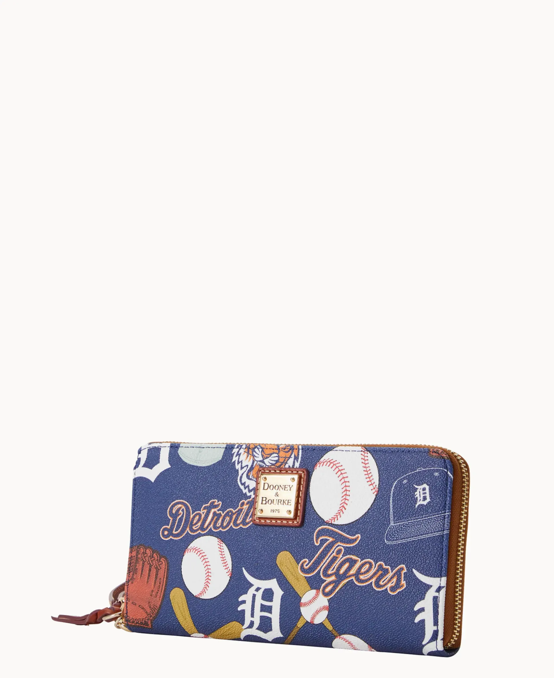 MLB Tigers Large Zip Around Wristlet