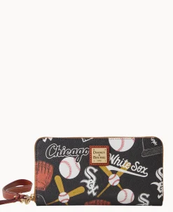 MLB White Sox Large Zip Around Wristlet