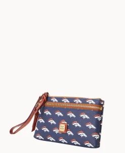 NFL Broncos Double Zip Wristlet