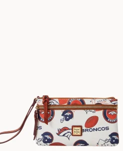 NFL Broncos Double Zip Wristlet