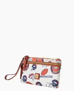 NFL Broncos Double Zip Wristlet