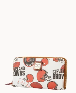 NFL Browns Large Zip Around Wristlet