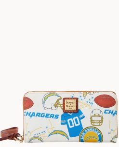 NFL Chargers Large Zip Around Wristlet