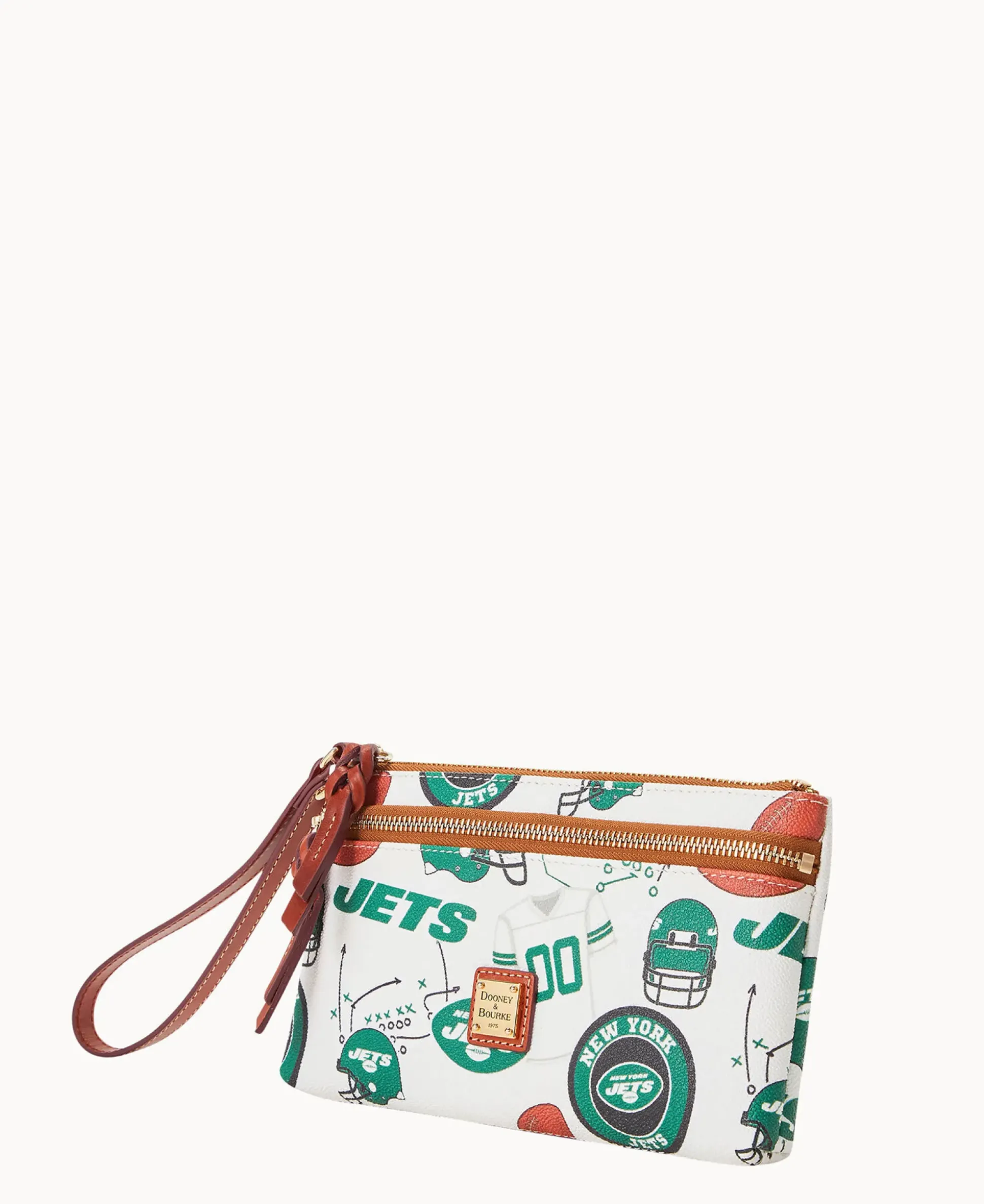 NFL Jets Double Zip Wristlet