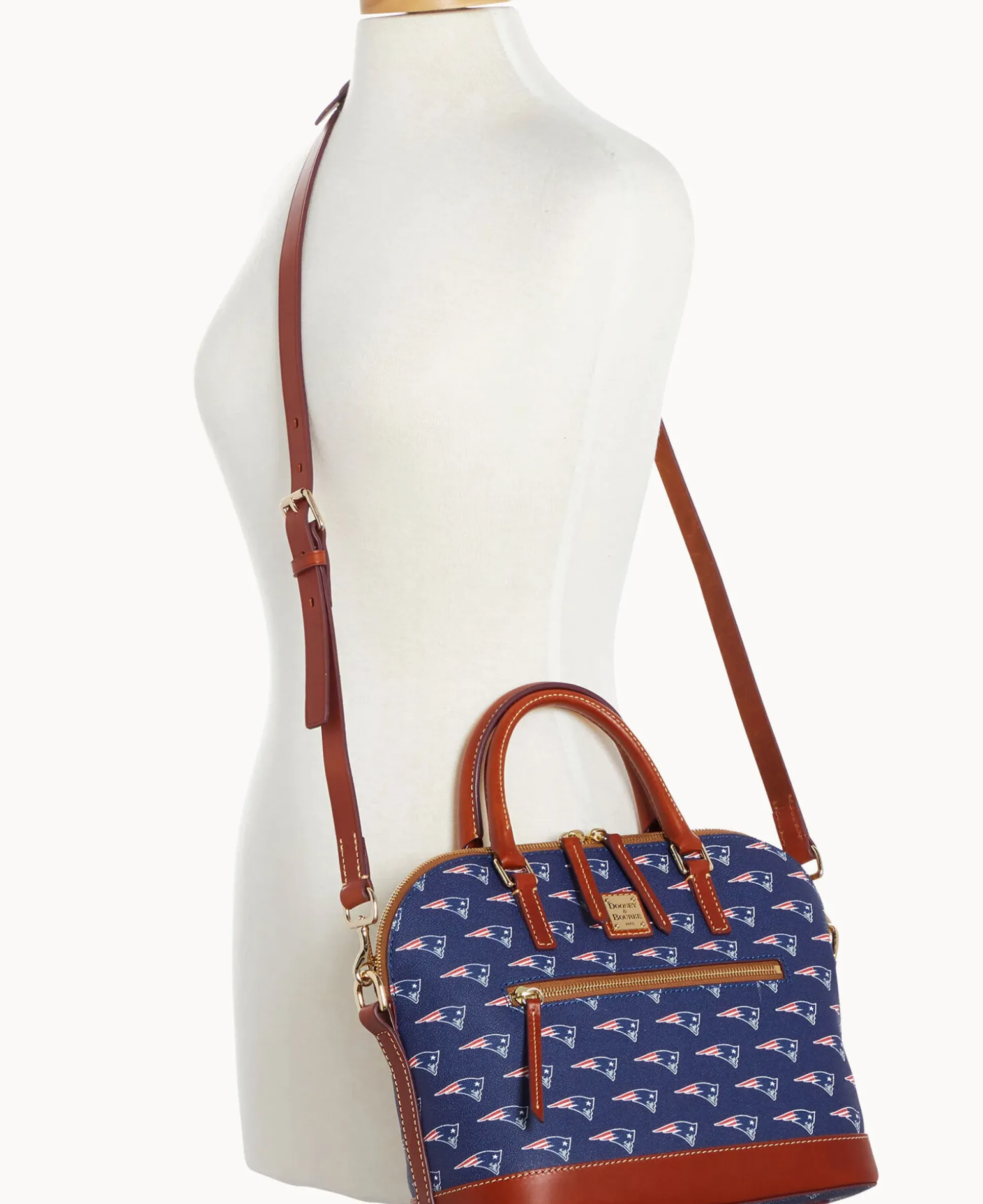NFL Patriots Domed Zip Satchel