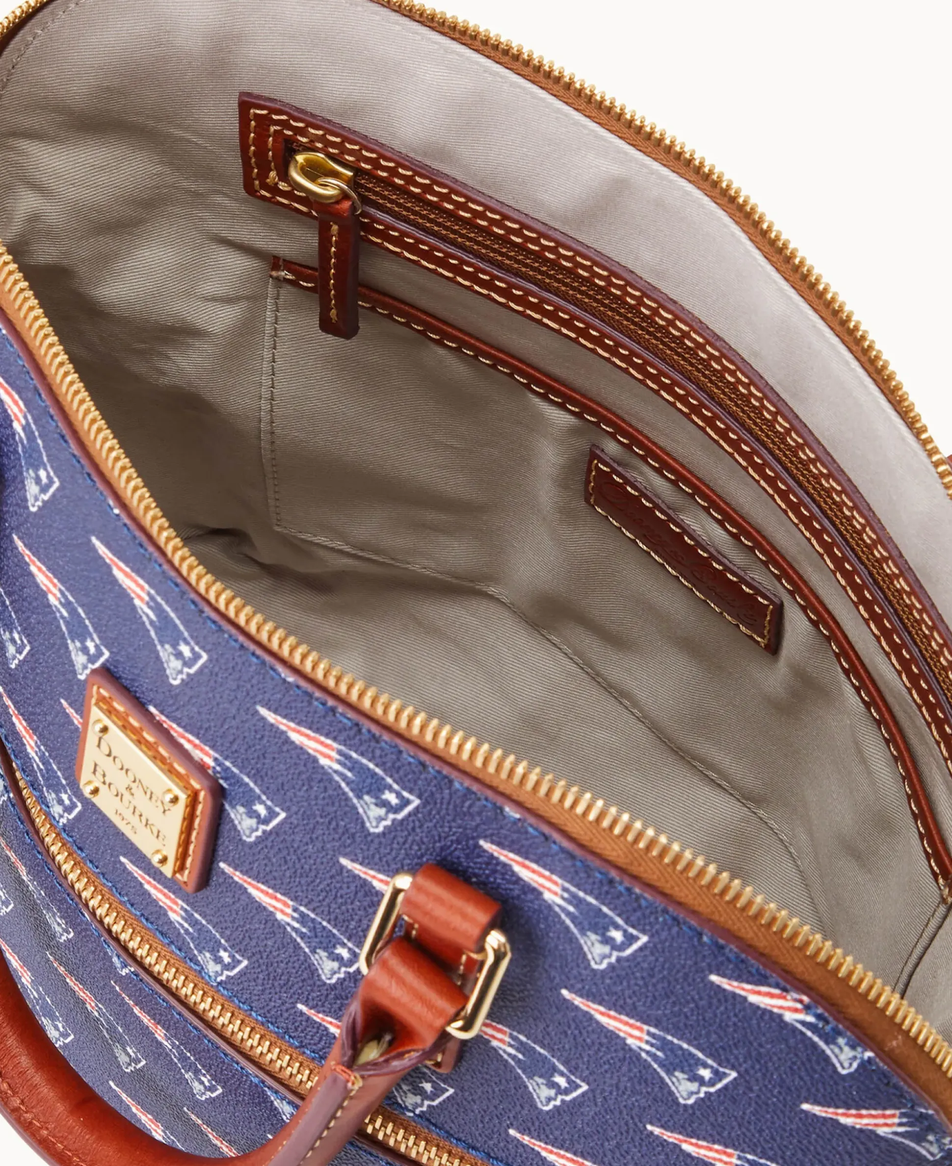NFL Patriots Domed Zip Satchel