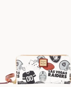 NFL Raiders Large Zip Around Wristlet