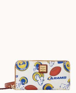 NFL Rams Large Zip Around Wristlet