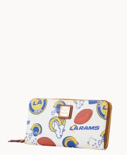 NFL Rams Large Zip Around Wristlet