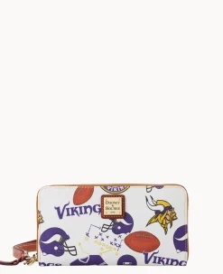 NFL Vikings Large Zip Around Wristlet