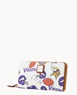 NFL Vikings Large Zip Around Wristlet