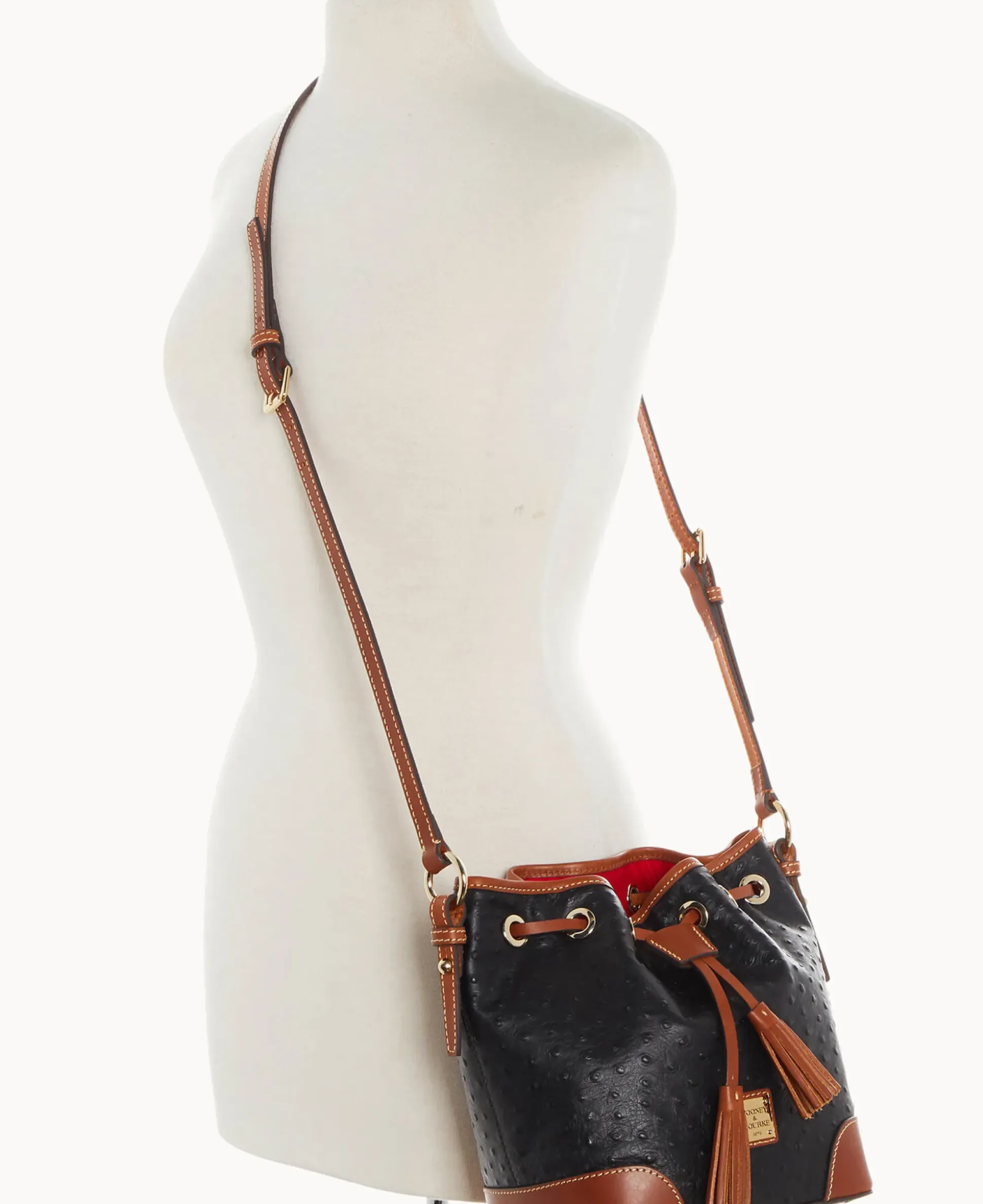 Ostrich Crossbody Drawstring