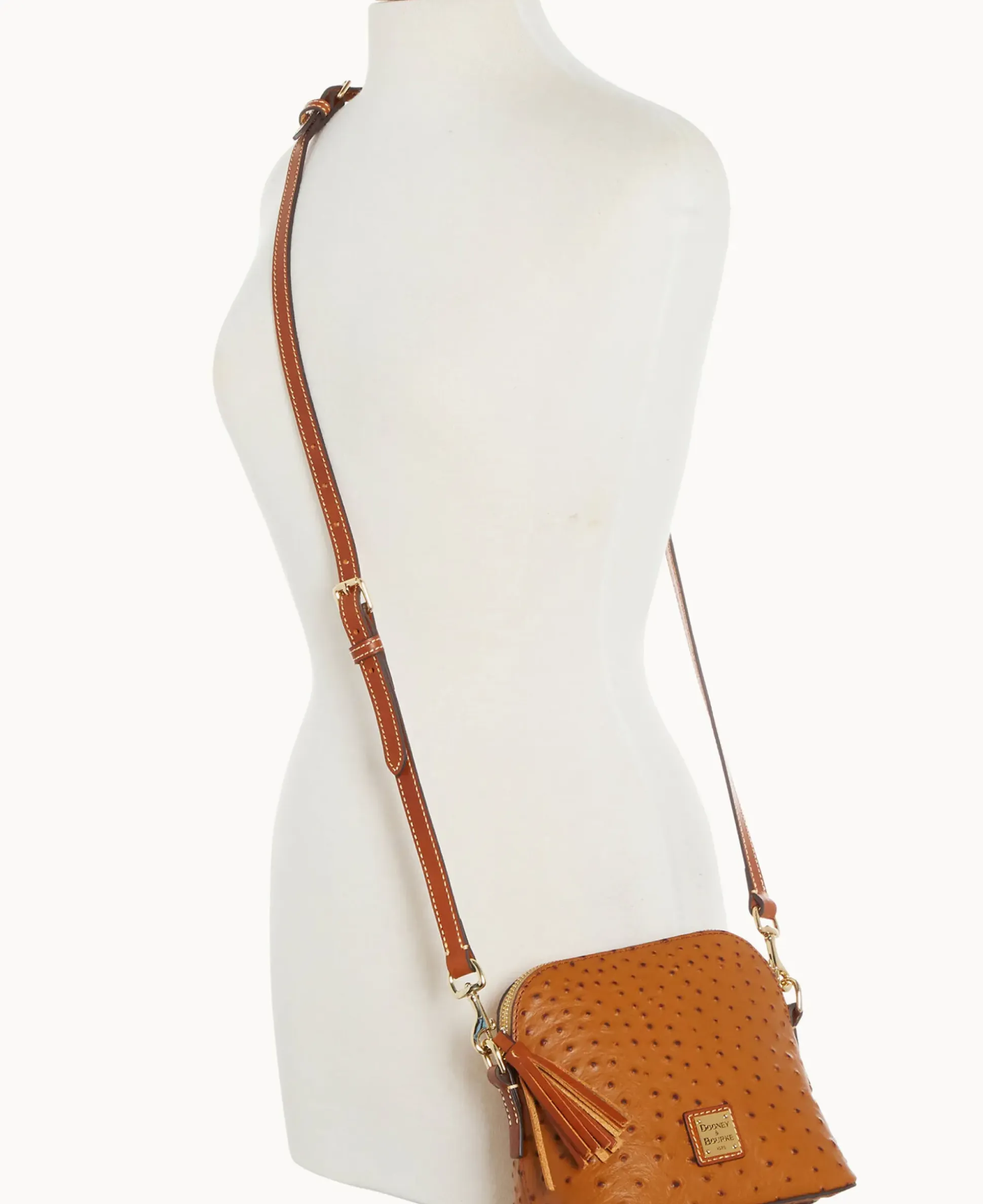 Ostrich Domed Crossbody