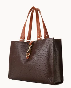 Ostrich Large Logo Lock Tote