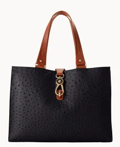 Ostrich Large Logo Lock Tote