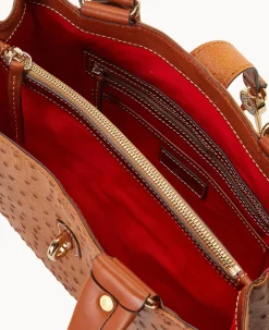 Ostrich Medium Logo Lock Tote