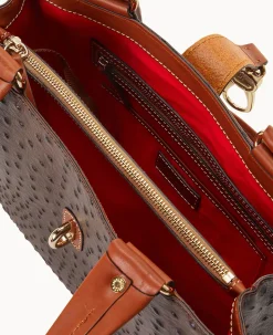 Ostrich Medium Logo Lock Tote