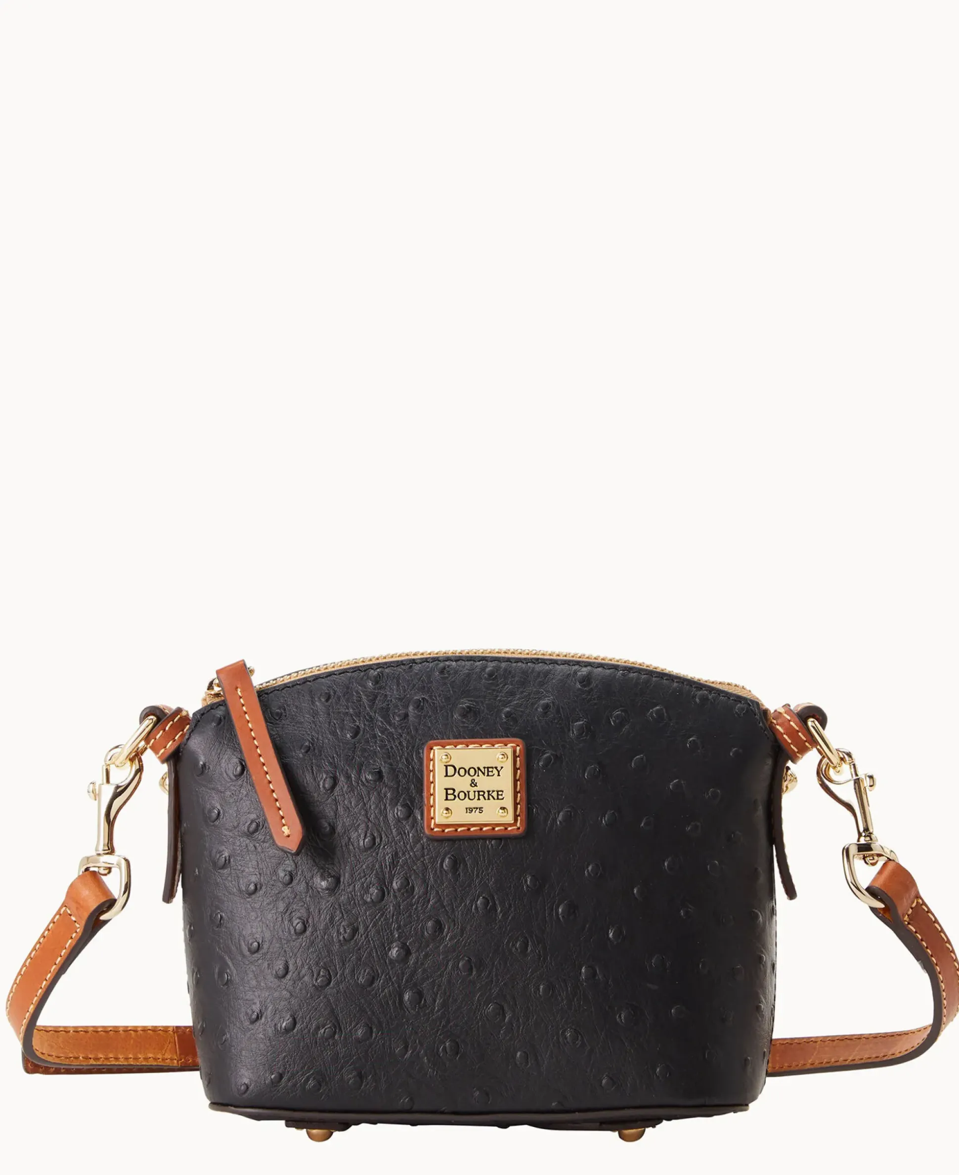 Ostrich Mini Domed Crossbody