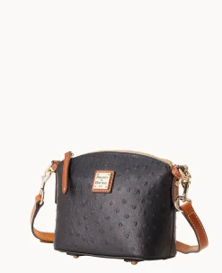 Ostrich Mini Domed Crossbody