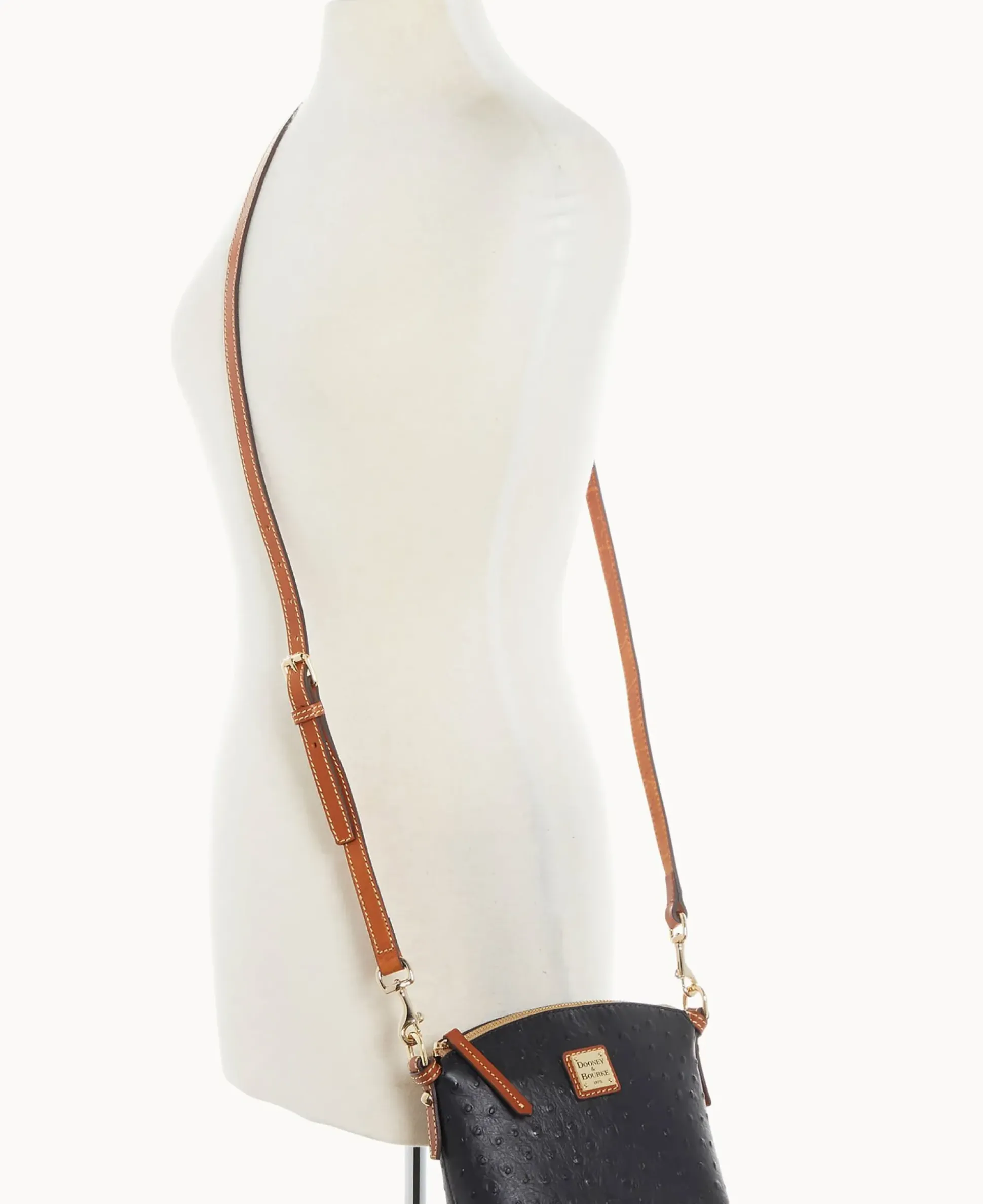 Ostrich Mini Domed Crossbody