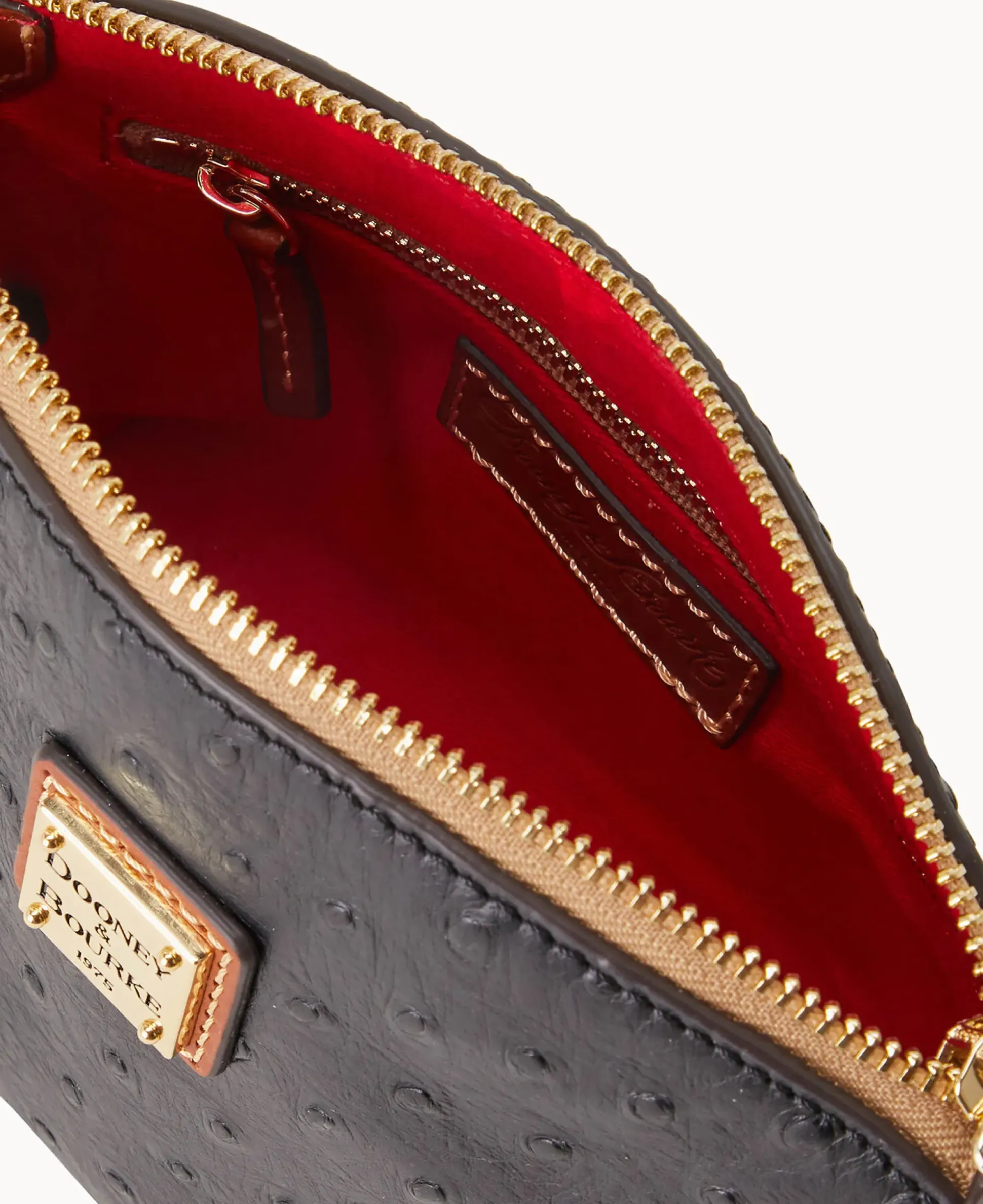 Ostrich Mini Domed Crossbody