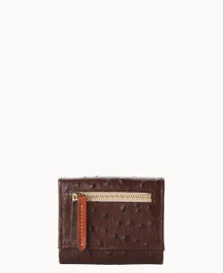 Ostrich Small Flap Credit Card Wallet