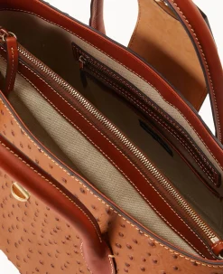 Ostrich Turnlock Handle Tote 30