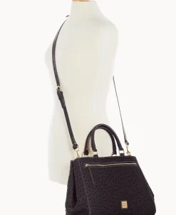 Ostrich Zip Satchel